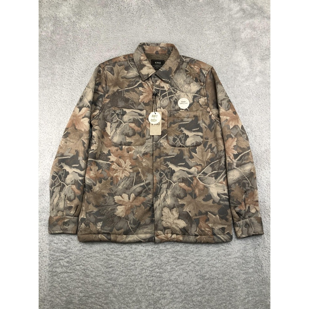 Nomad Shirt Jacket Mens Size S Multicolor NWT Camo Cozy Sherpa Lined Button Up